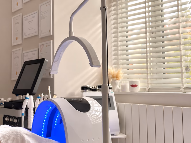 Skin-tightening equipment prepared in the treatment room